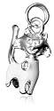 Sterling Silver and Cubic Zirconia White Cat Charm