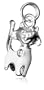 Sterling Silver and Cubic Zirconia White Cat Charm