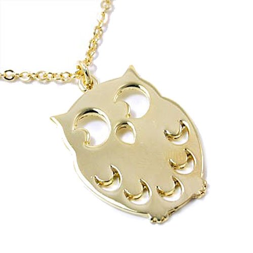 Gold Owl Pendant Necklace Fashion Jewelry