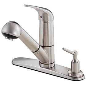 Danze D455612SS Melrose Single-Handle Kitchen Faucet with Classic Pull-Out Spout, Stainless Steel