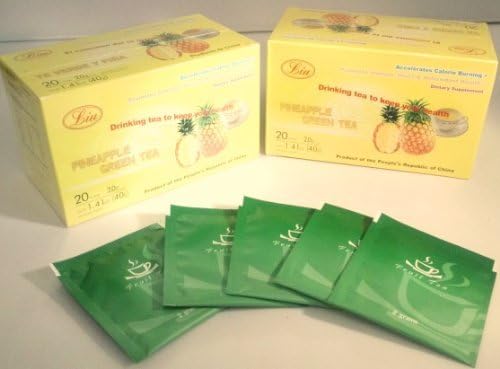 2 boxes of Pineapple Green Tea, 2 cajas de Te de Pina