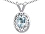 0.60 cttw Genuine Oval Aquamarine Pendant in 14 kt Yellow Gold LIFETIME WARRANTY