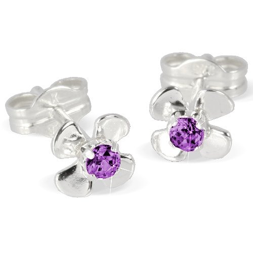 Produkt-Bild: SilberDream Ohrringe Blume lila 925 Sterling Silber Ohrstecker SDO508V