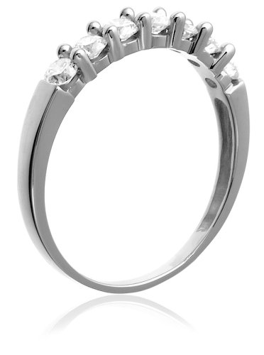 10k White or Yellow Gold 7-Stone Shared Prong Diamond Ring (1/2 cttw, J-K Color, I2-I3 Clarity)