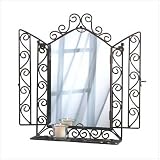 Wrought Iron Wall Mirror and Shelf - Style 32407