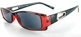Breezers Full Sun Readers Sunglasses (NOT A BIFOCAL) for youthful and active men and women who like to look great while reading in comfort in the sun. (Red w/ Some Lens +1.25)