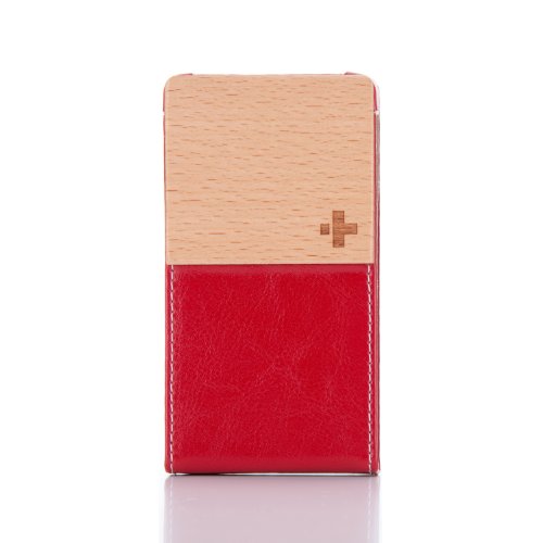 Simplism iPhone 4用バーチカルフリップスタイルレザーケース(ディープレッド) TR-VFIP4-DR