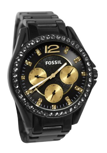 Fossil Women's ES3205 Black Stainless-Steel Analog Quartz Watch with Black Dial
