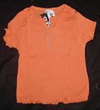 Split Crew Glitter T-Shirt Orange w/Nailheads "E" for "EXCELLENT"