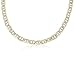 14K Solid Yellow Gold White Pave Flat Mariner Link