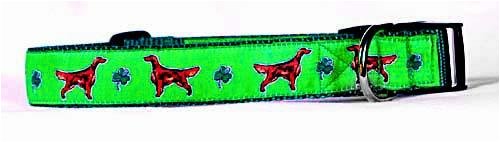 Designer Irish Setter Dog Collar - Yellow Irish Setter Collar - Large - Made in USA