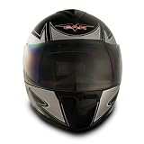 VCAN V136 Large Silver Spartan Graphic Full Face Helmet