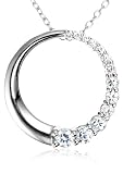 Sterling Silver Cubic Zirconia Circle Pendant