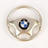 BMW Steering Wheel Shaped Steel Keyring Keyfob