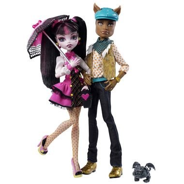 Detail image Monster High Draculaura and Clawd Wolf Twin Pack