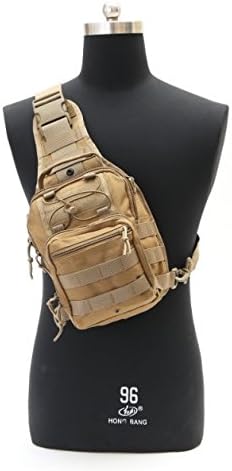 Exit 252 Shoulder Sling Pack - Multi-Purpose Outdoor, Military, Tactical, Sport, Day Pack, Additional Pack for Camping, Hiking, Biking, Hunting, Rock Climbing, Fishing, Errands (Tan)