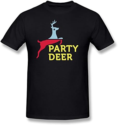 SHHY Men's Party Animals Deer T Shirt Medium Black