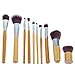 Unimeix 10 pcs Makeup Brush Set Powder Foundation blusher Cosmetic Bamboo Handle with a brush bag