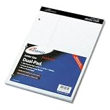 Ampad Evidence Dual Ruled Pad, Law Ruled, Size 8.5 x 11.75 Inches, White Paper, 100 Sheets Per Pad (20-345)