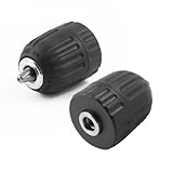 uxcell ドリルチャック　2個　容量 0.8-10mm　3/8-24UNF マウントスパナキーレス