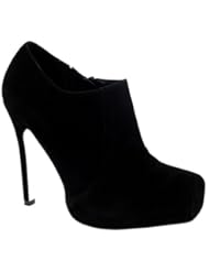 Toy: Womens Stiletto Heel Ankle Boot Court Shoes Zipper Platform Party Bootie - Black - 9 - 40 - CD0062