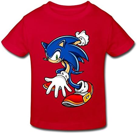 Toddler's Adventures Of Sonic The Hedgehog Cute T-Shirt Red US Size 5-6 Toddler,100% Cotton