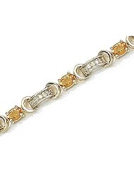 14kt Yellow Gold Oval Citrine and Diamond Bracelet