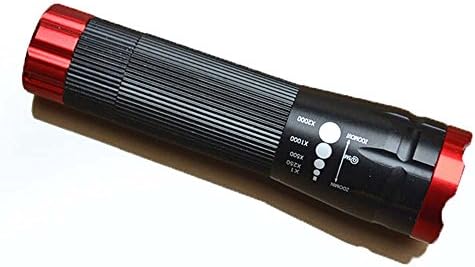 Brightest Cree LED Q5 Household Led Focus Flashlight Rechargeable Extension Tube Torch（Black Red）