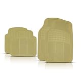 Car Floor Mats Ultra Premium 100% Rubber Classic Design Beige 4 Piece Set