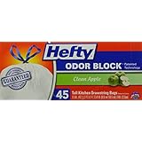 Hefty Odor Block Tall Kitchen Bags, Clean Apple, 45 Count