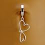 FASHION JEWELRY FOR YOUR BODY SNAP IN SEXY TUMMYTOYS NAVEL BELLY RING SILVER DOUBLE HEART CHARM