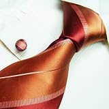 NEW Y&G Designer hand made Burgundy stripes 100% Jacquard Woven Pure Silk Mens Neck Tie and Cuff Links Set 9399