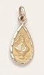 10 Kt Gold Religious Medals - Our Lady of San Juan de Lagos - Teardrop Shape - Premium Box