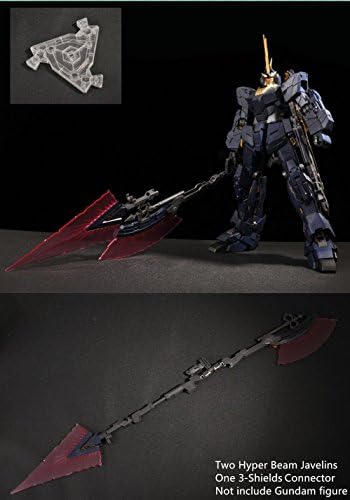 EffectsWings Hyper Beam Javelin with 3-Shields Connector for Bandai 1/60 PG RX-0 02 Unicorn Gundam Banshee
