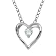 Sterling Silver Blue Topaz Heart Pendant, 18"