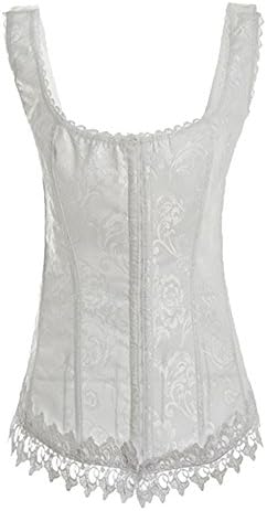 Lanly Women's Sweetheart Corset Top Overbust Steel Boned Bustier Waist Cincher GZ-OLN0894-whiteS