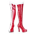 5 Inch Sexy Over Knee High Boots Wonder Woman Boots Red / White Stretch Patent
