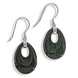 Sterling Silver Rainbow Obsidian Dangle Earrings by Sajen
