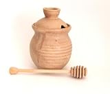 HONEY POT WITH DIPPER - PECAN GLAZE