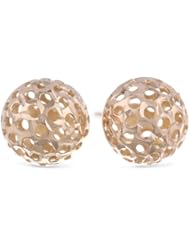 14k Gold Cut-Out Ball Stud Earrings