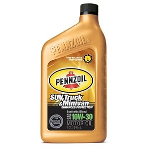 Pennzoil 5048746-6PK 10W30 SUV, Truck and Mini Van Motor Oil, Pack of Six 1 Quart Bottles