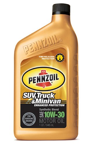 Pennzoil 5048746 10W30 SUV, Truck and Mini Van Motor Oil, Case of Six 1 Quart Bottles