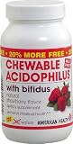 American Health Acidophilus Strawberry, 100 Mg, Wafers 100's (Support Your Gastrointestinal Health with These Delicious, All Natural Fruit Flavored Acidophilus Chewable Wafers)