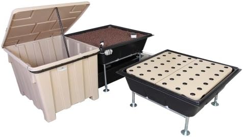 Sanctuary 32, Expandable Starter Aquaponics Kit Complete with Plumbing, Pumps, Seeds, Clay Pebbles, & More, Color: Desert Tan