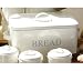 white retro style bread bin w/baby blue font new style