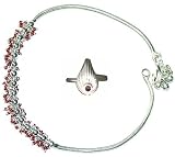 Anklet Toe Ring Pair Sterling Silver Ankle Jewelry 10.5 inches (anklt547)