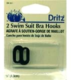 Dritz Swim Suit Bra Hook 1/2'' 2/Pkg-Black & Clear