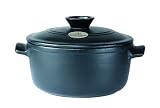 Emile Henry Flame Top 4.2-Quart Round Oven, Black