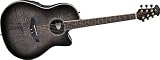 Ovation Celebrity CC28 Super Shallow Cutaway Acoustic-Electric Guitar, Transparent Black Flame