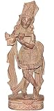Hindu Religious Sculpture Stone Carving Lord Krishna 2 inches x 1.25 inches x 6.25 inches Weight 0.25 Kg (sos404-x)